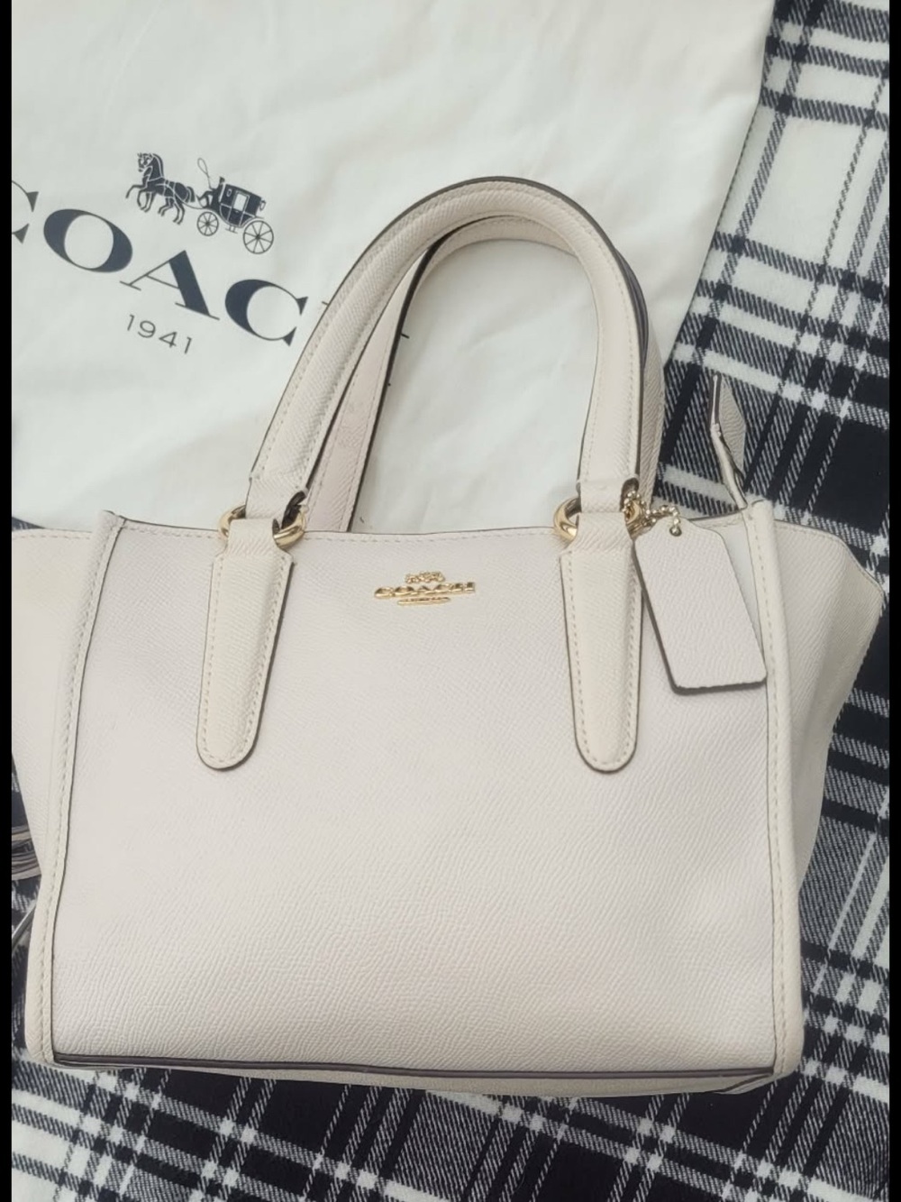 Coach Cream Crosby Leather Bag with Gold Hardware and dust bag